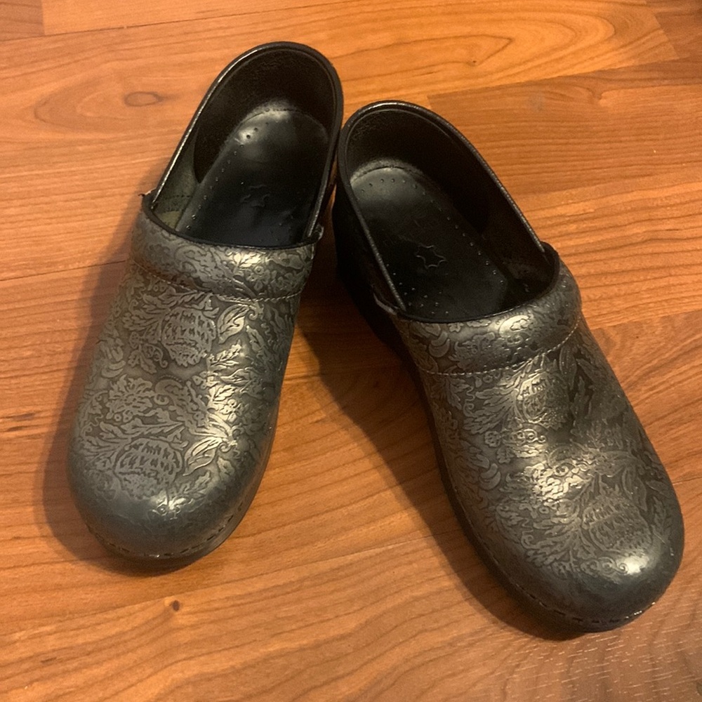 Dansko Guc. Metallic Flower Patterned Danskos - image 1